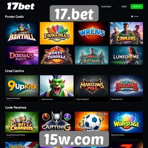 Variedade de jogos disponíveis na 17.bet